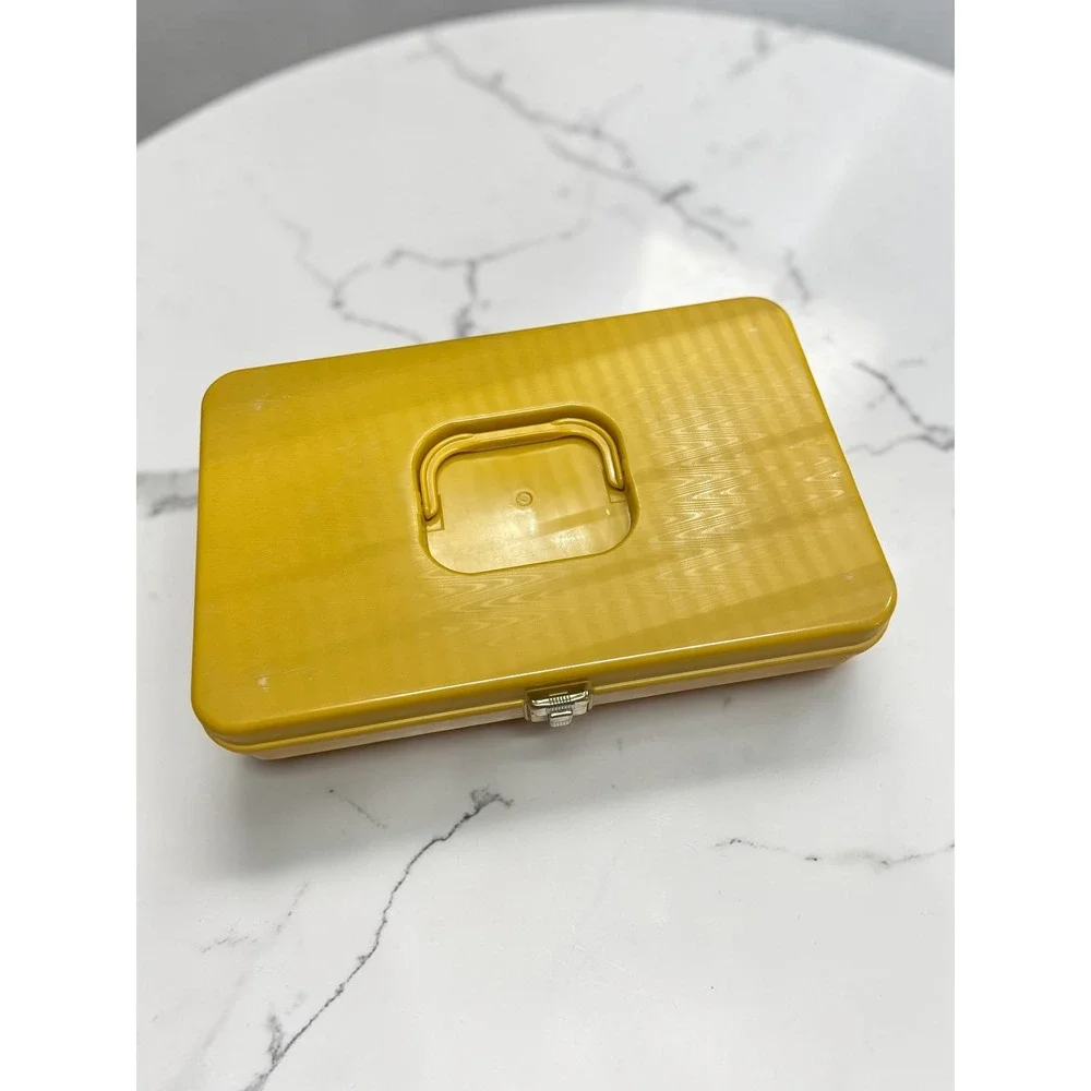 Wil-Hold Sewing Caddy Unisex Yellow Vintage Plastic Thread Spool Organizer USA